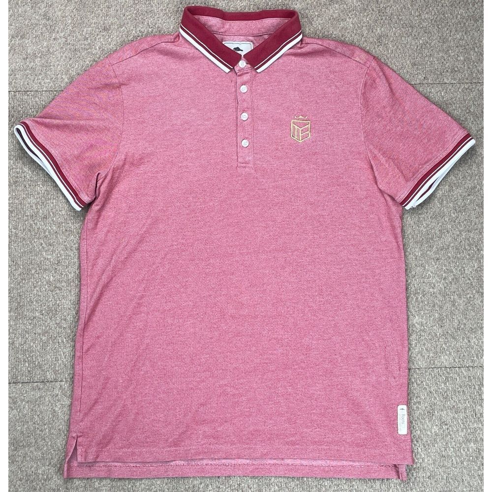 Roots 73 Men's Multicolored Button‎ Up Short Sleeve Polo Shirt Size Medium